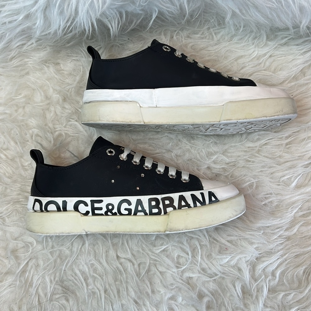 Dolce & Gabbana Women’s Portofino Logo Print Sneakers Size 6.5-7.5 US - Picture 6 of 17